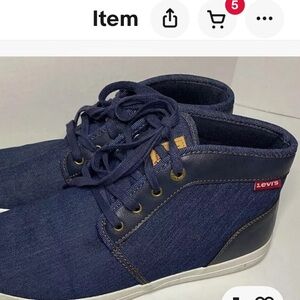 LEVI'S Strauss & Co Blue Denim High Top Chukka Boots Shoes Size 9.5